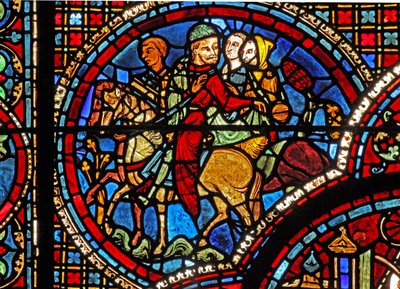 The St Lubin Window: A Group on Horseback by French School