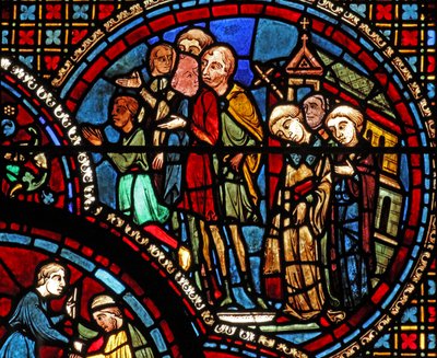 The St Lubin Window: A Procession Leaves a Church by French School