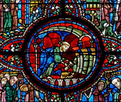 The St Lubin Window: Drawing the Wine in the Cellar by French School