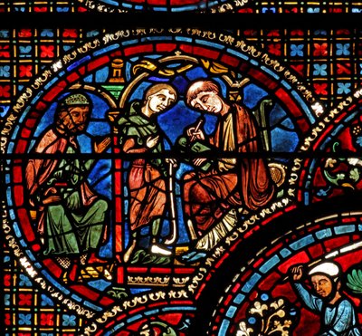 The St Lubin Window: His Father Procures a Teacher for Him by French School