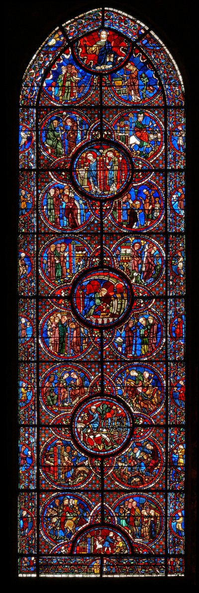 The St Lubin Window: Scenes from the Life of by French School
