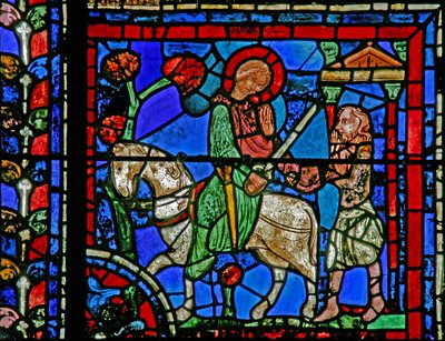 The St Martin Window: The Saint Divides Cloak by French School