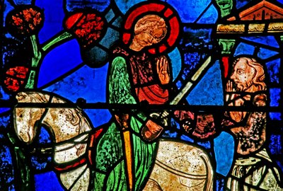 The St Martin Window: The Saint Divides His Cloak by French School