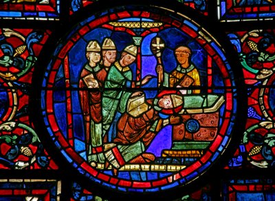The St Martin window: the saint is consecrated bishop of Tours by French School