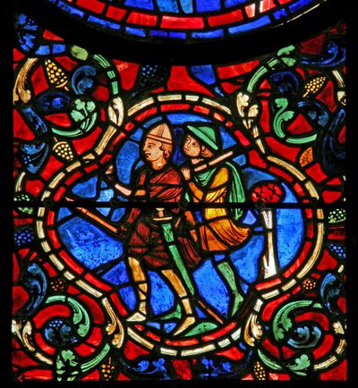 The St Martin window: two brigands by French School