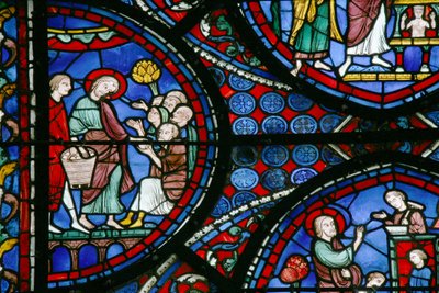 The St Thomas Window: Distributes Bread to the Poor by French School