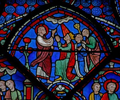 The St Thomas Window: Preaches the Gospel to a King by French School