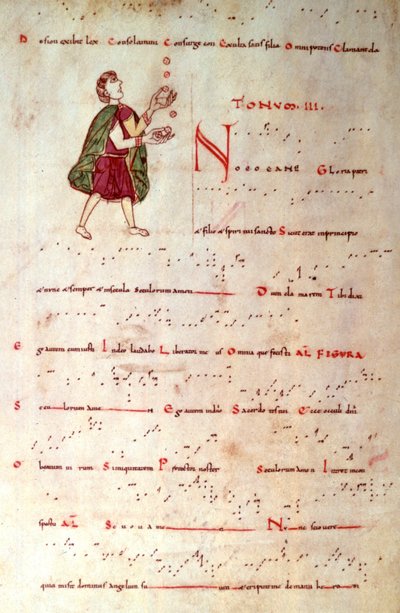 The Third Mode, from a tonary in Aquitanian notation by French School
