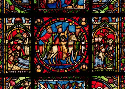 The Three Magi, detail from a window depicting the Story of the Virgin by French School