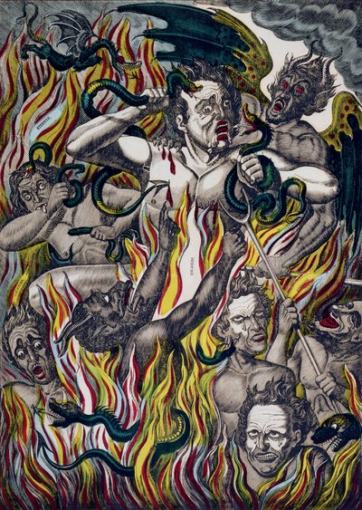 The Torment of the Damned in Hell by French School
