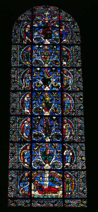 The Tree of Jesse, lancet window in the west facade by French School