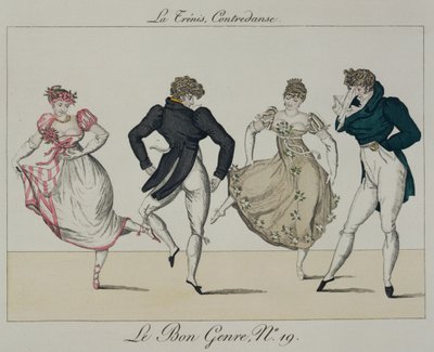 The Trenis Quadrille, plate 19 from Le Bon Genre, 1805 by French School