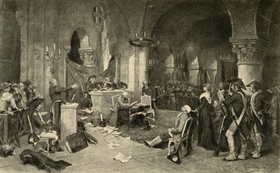 The Trial of Marie-Antoinette on 16th October 1793 by French School