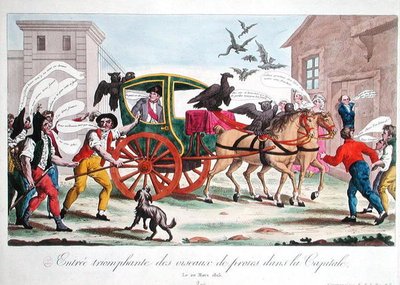 The Triumphant Entry of the Birds of Prey into the Capital, Caricature of the Return of Napoleon to Paris, 20th March 1815 by French School
