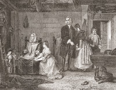 The Vicar of Wakefield Reconciling His Wife to Olivia (detail) by French School