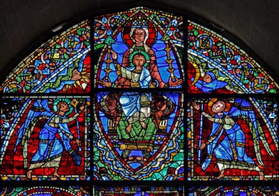 The Virgin Mary Enthroned and Christ Child with Two Angels by French School
