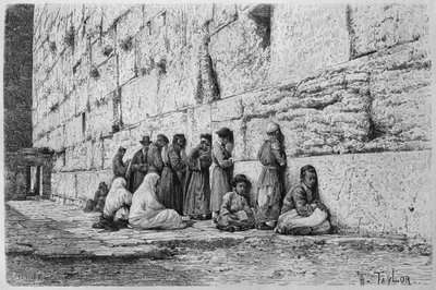 The Wailing Wall, from La Syrie daujourdhui. Voyage dans la Phenicie, le Liban et la Judee. 1875-1880 by Louis Charles Emile Lortet, 1884 by French School