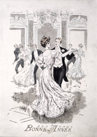 The Waltz, French New Year card by French School