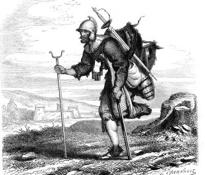 The War (Symbol) Lansquenet - Print by J.M. Metelli 1867 by French School