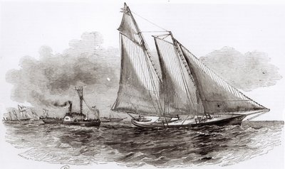 The Yacht America taking the lead in the 1851 Cowes Regatta, from Le Monde Illustre, 1851 by French School