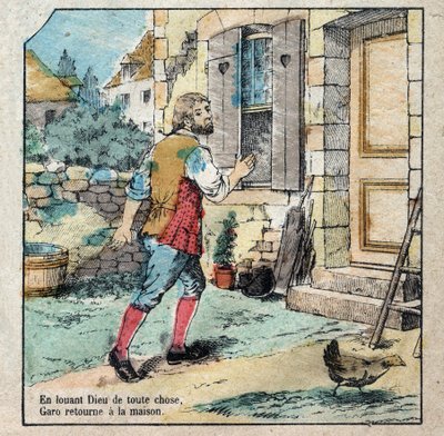 The acorn and the pumpkin. Fables by Jean de La Fontaine by French School