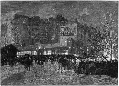 The annual festival of Montmartre and the Taverne du bagne in Paris, in 