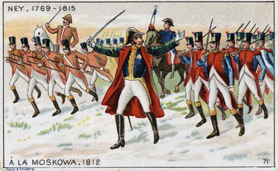 The armies of Napoleon and General Michel Ney (1769-1815) ready to win the Battle of Moskova (Battle of Borodino) in Russia. by French School