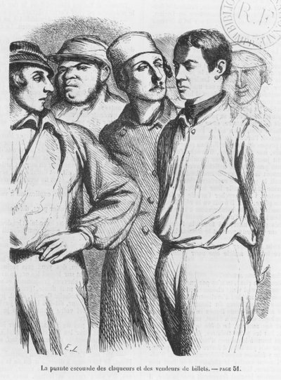 The arrogant squad of hired applauders and ticket sellers, illustration from 