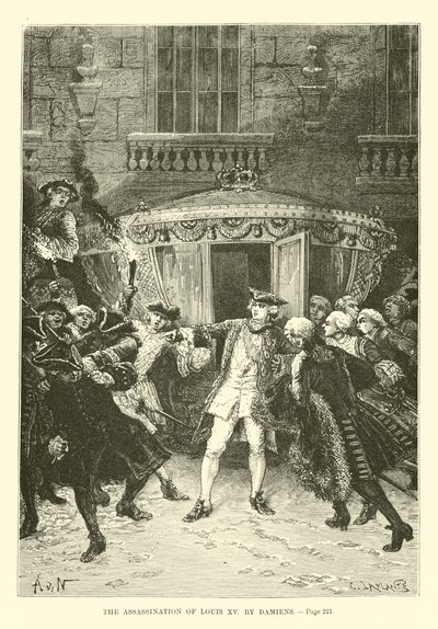 The Assassination of Louis XV by Damiens by French School