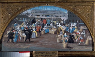 The bread march and the poultry march on the Quai des Augustins around 1670. Paris, Musee Carnavalet by French School