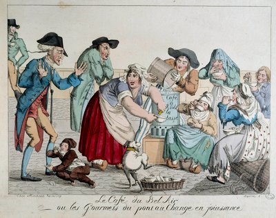 The Café du Bel Air or the Gourmets of the Pont au Change by French School