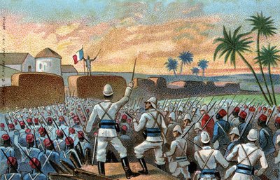 The capture of Abomey, former capital of Behanzin (Benin today) by the French expeditionary force commissioned by General Alfred Amedee Dodds by French School