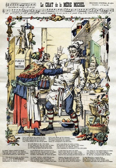 The cat of mother Michel by French School
