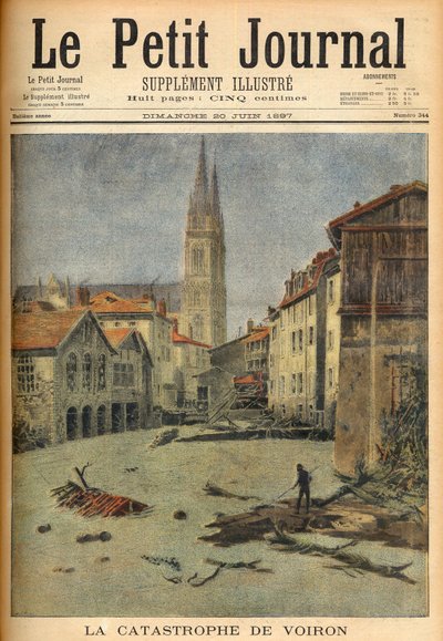 The catastrophe (flooding) of the village of Voiron (Isère) France in 