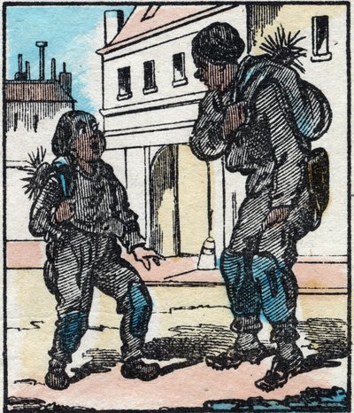 The chimney sweep. Engraving in 