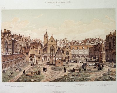 The Church and Cemetery of the Innocents in 1550 - in 