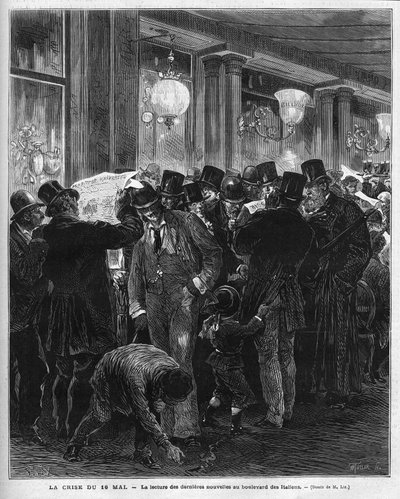 The Crisis of 16 May 1877: Reading the Latest News on the Boulevard des Italians in Paris by French School