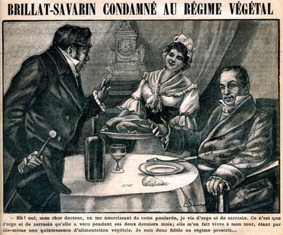 The curious vegetarian diet of gastronome Jean Anthelme Brillat-Savarin (1755-1826) by French School