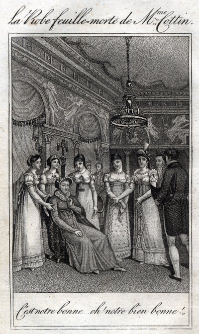 The dead leaf dress of Madame Cottin (Sophie Cottin Rostand) (1770-1807) French writer. by French School
