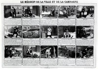 The doctor of the city and the countryside and their different patients, published by J.B. Gadolachez Cours de Brosses in Lyon, late 19th century by French School