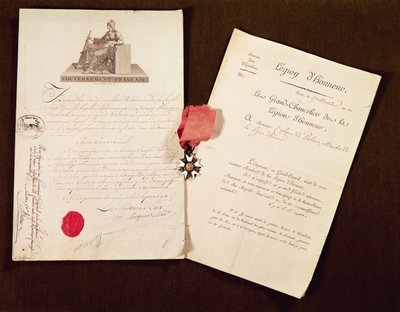 The Documents and Medal from Francois Becherel