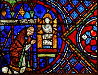 The Donor, Etienne Chardonnel, Praying Before the Statue of the Virgin by French School