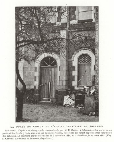 The Door to the Choir of the Abbey Church of Solesmes by French School