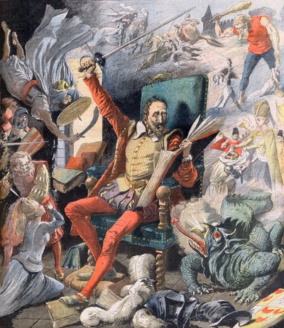 The Dream of Don Quixote. Illustration for Le Petit Journal, 21 May 1905 by French School