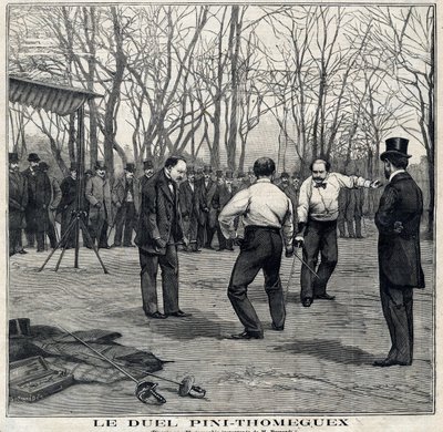 The Duel of the Masters of Arms Pini and Thomeguex in the Parc de Saint Ouen. In Le Petit Parisien on 28/03/1897 by French School