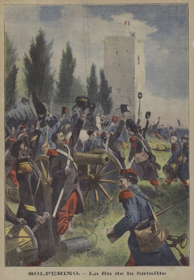The end of the Battle of Solferino, Italy by French School
