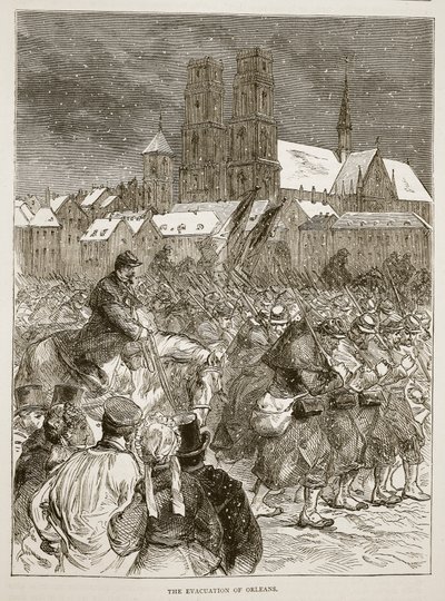The evacuation of Orleans, December 1870, illustration from Cassells History of the War between France and Germany, 1870-1871 by French School