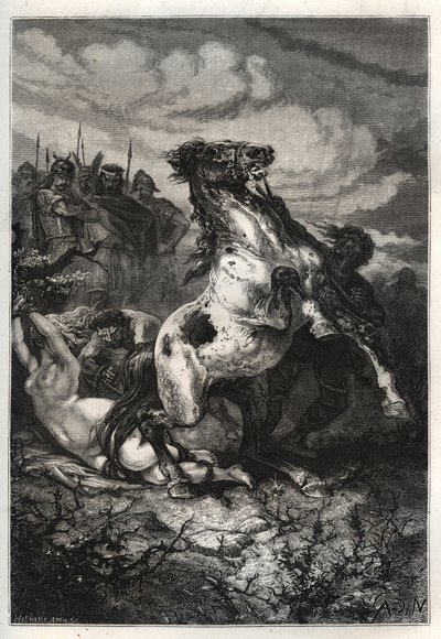 The Execution of Brunhilda of Austrasia by Chlothar II, 613 - Engraving by French School