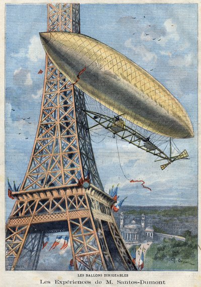 The experiences in airship balloon of Mr. Alberto Santos-Dumont by French School