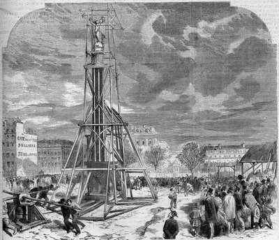 The fountain of the Palmier moved to the Place du Chatelet in Paris in 1858 by French School